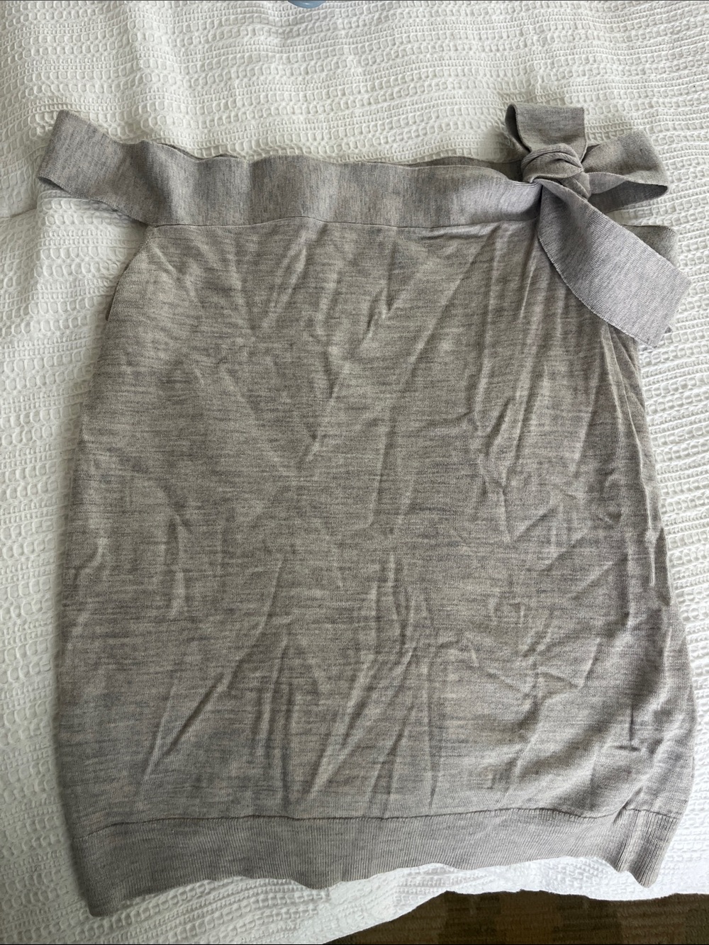 Banana Republic Light Gray Merino Wool Off the Shoulder Sweater